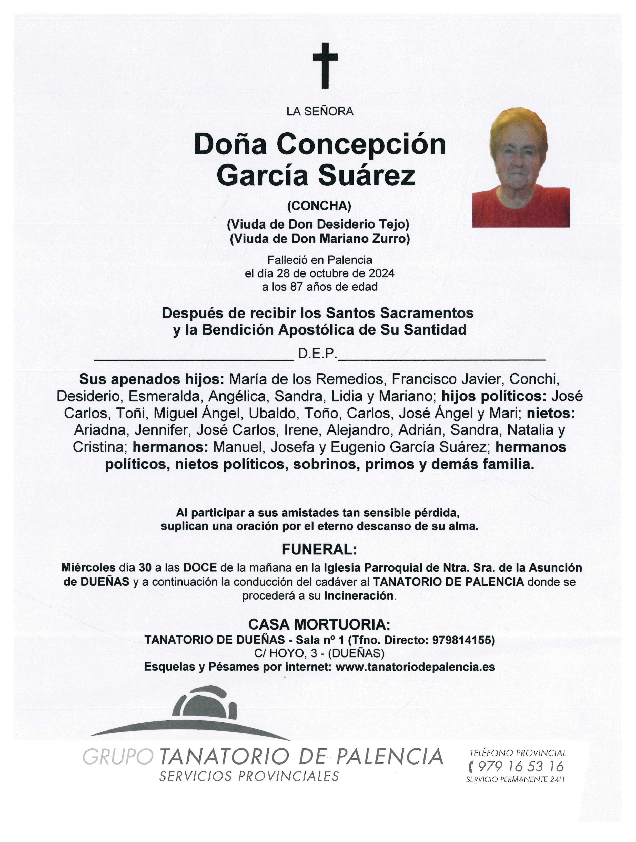 LA SEÑORA DOÑA CONCEPCIÓN GARCÍA SUÁREZ